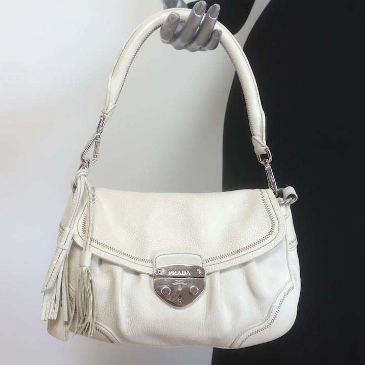 Prada Vitello Daino Pushlock Flap Bag 