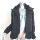 Pringle of Scotland Layered-Effect Jacket Black Stretch Wool Size US 6