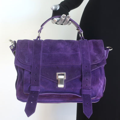 Proenza Schouler Medium PS1 Satchel Purple Suede