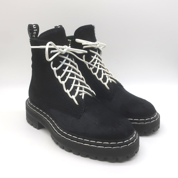 Proenza Schouler Pony Hair Combat Boots Black Size 37