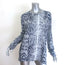 Proenza Schouler Snakeskin Print Long Sleeve T-Shirt Navy/White Size Large NEW