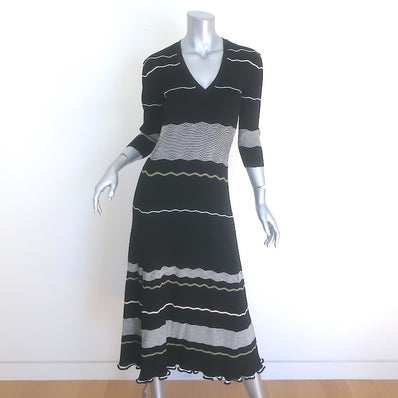 Proenza Schouler Striped Ribbed Knit Midi Dress