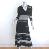 Proenza Schouler Striped Ribbed Knit Midi Dress