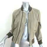 R13 Shrunken Flight Jacket Light Olive Cotton-Hemp Size Small