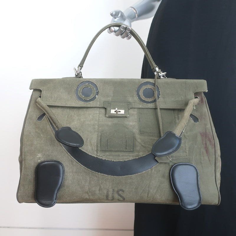 READYMADE Extra Large Doll Bag Army Green Recycled Canvas