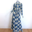 RRL Ralph Lauren Plaid Belted Maxi Shirtdress Blue/Cream Cotton-Linen Size 1
