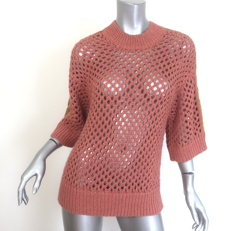 Rachel Comey Beson Mesh Knit Short Sleeve Sweater Top 