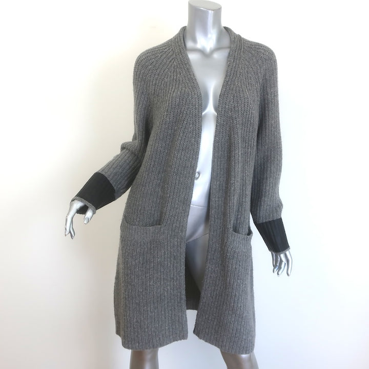 Rag &amp; Bone Bonnie Striped-Sleeve Cardigan Gray Ribbed 