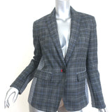Rag & Bone Lexington Mixed-Plaid Blazer Gray Wool-Blend Size 2 One-Button Jacket