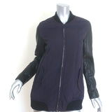 Rag & Bone Pacific Leather-Sleeve Quilted Jacket Eggplant/Black Size Small