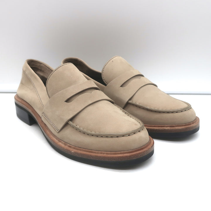 Rag &amp; Bone Slayton Penny Loafers Taupe Nubuck Leather Size 37.5
