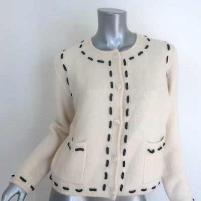 Rails Juliette Top-Stitched Cardigan Ivory Size Small NEW