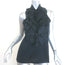 Ralph Lauren Black Label Sleeveless Ruffle Top Black Cotton Size Large