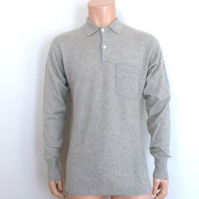 Ralph Lauren Cashmere Polo Sweater Heather Gray Size Medium