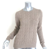 Ralph Lauren Collection Cable Knit Cashmere Sweater Taupe Size Medium