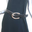 Ralph Lauren Crystal-Embellished Horseshoe Buckle Belt Black Leather Size Medium