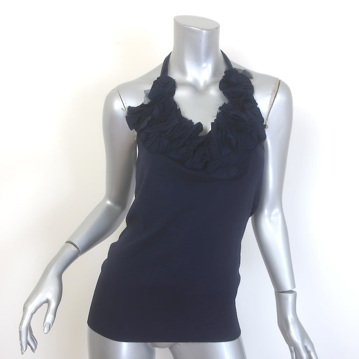 Ralph Lauren Flower-Embellished Halter Top 