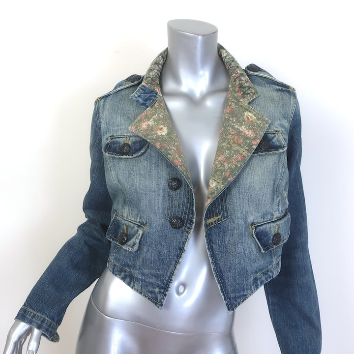 Ralph Lauren Polo Jeans Newby Cropped Denim Military Jacket 