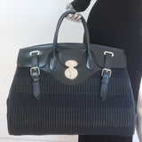 Ralph Lauren Ricky 50 Weekender Bag Black Raffia 