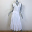 Ramy Brook Coco Sleeveless V-Neck Midi Dress White Matte Satin Size Small