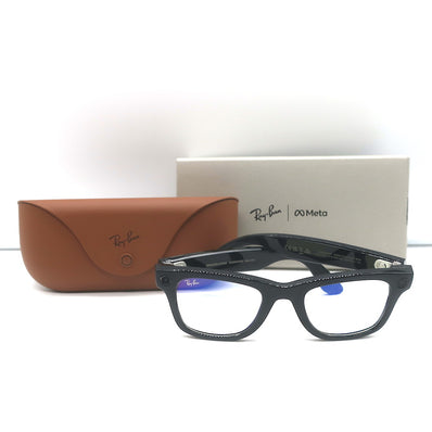 Ray-Ban Meta Wayfarer Blue Light Smart Glasses Black RW4006 NEW