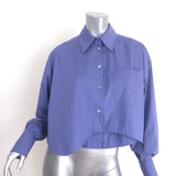 Recto Oversize Asymmetric Cropped Shirt Purple 