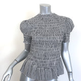 Reformation Aggie Gingham Smocked Peplum Top
