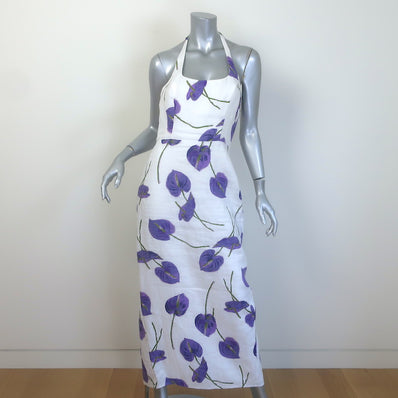 Reformation Yana Halter Midi Dress White Anthurium 