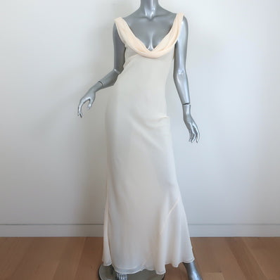 Reformation x Laura Harrier Cavallo Cowl Neck Maxi Dress Ivory Crepe Size 2