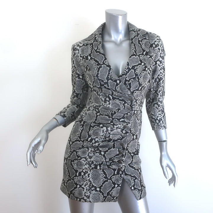 Retrofete Willa Snakeskin-Print Lamb Leather Mini Dress