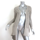 Rick Owens Cyclops asymmetric draped cardigan, pearl beige cotton-nylon blend, pre-owned designer piece (US Small)