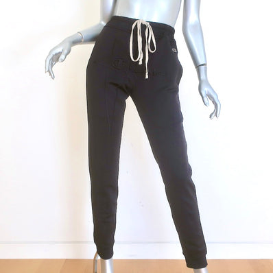 Rick Owens x Champion Logo-Embroidered Joggers Black Size Extra Small Unisex