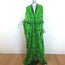 Roberto Cavalli Leaf Print Silk Kaftan Green Size 38 Cutout-Back Maxi Dress