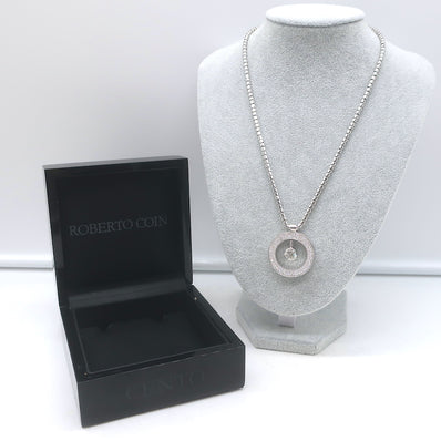 Roberto Coin Cento Large O Pendant Necklace 18K White Gold