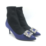 Roger Vivier Crystal Buckle Sock Boots 