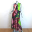 Roksanda Printed Satin Tie-Side Blouse & Midi Skirt Set Multicolor Silk Size 8