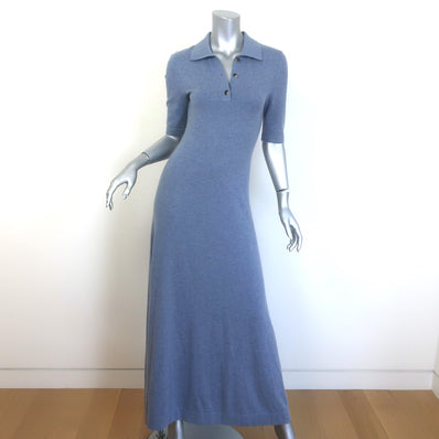 Rosetta Getty Polo Dress Blue Wool-Cashmere