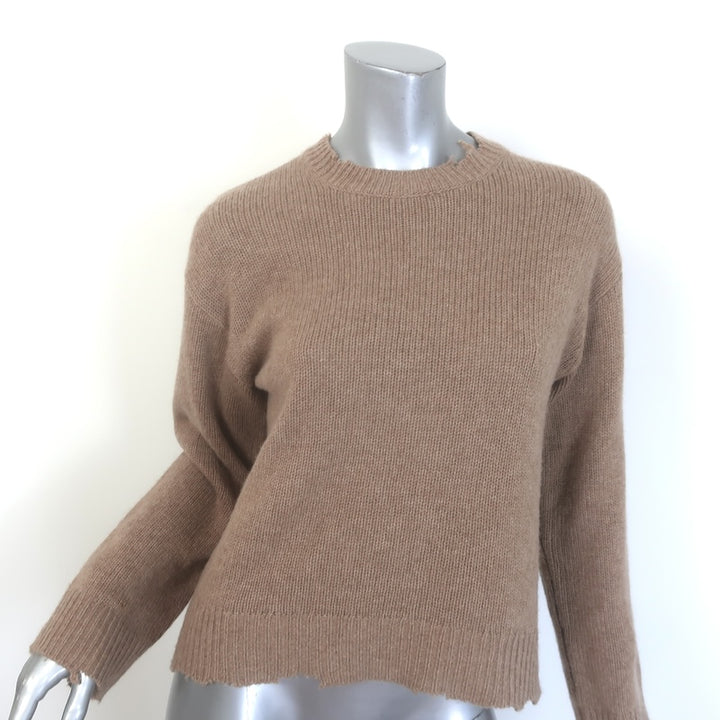 RtA Emma Distressed Cashmere Sweater Camel Size Small