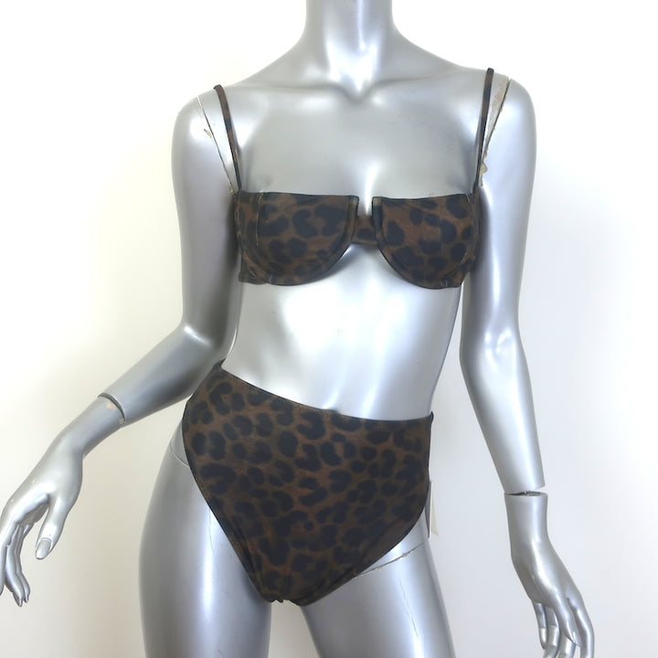 SAME Los Angeles Cheetah Print Bra Top &amp; High Rise Bottom Bikini