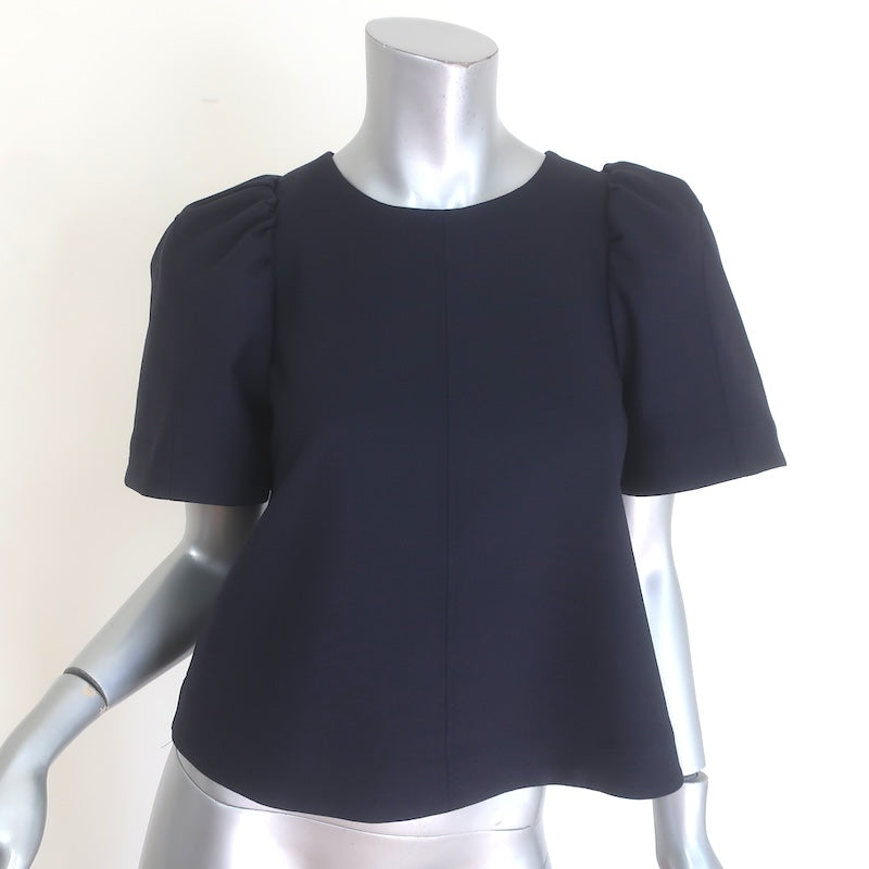 SEA Hayes Puff Sleeve Top Navy