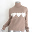 SPRWMN Cashmere Heart Turtleneck Sweater Almond Size Small NEW