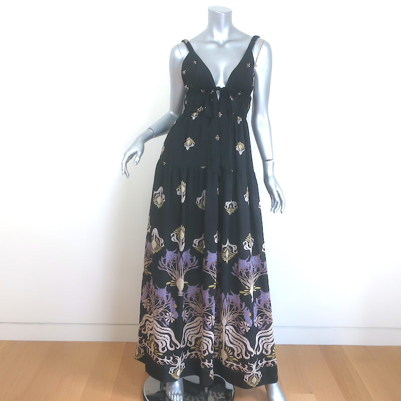 Sabina Musayev Perdita Maxi Dress Black Printed Tencel-Blend Size Small Sabina Musayev Perdita Maxi Dress Black Printed Tencel-Blend Size Small