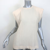 Sabina Musayev Samara Padded Shoulder Top Ivory Size Medium NEW