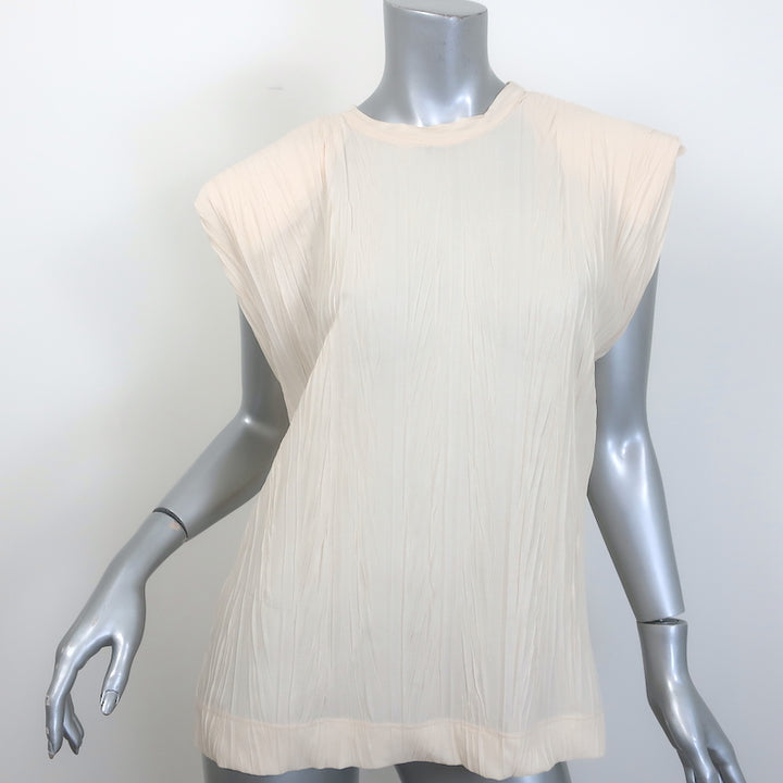 Sabina Musayev Samara Padded Shoulder Top Ivory Size Small NEW