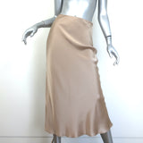 Sablyn Miranda Bias Cut Midi Skirt Nude Silk Satin Size Small