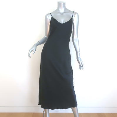 Sablyn Taylor Midi Slip Dress Black Silk Size Small