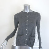 Sacai Luck Heart Lace-Back Cardigan Gray 