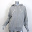 Sacai Ribbed Knit-Back Zip-Up Hoodie Sweatshirt Heather Gray Size 2