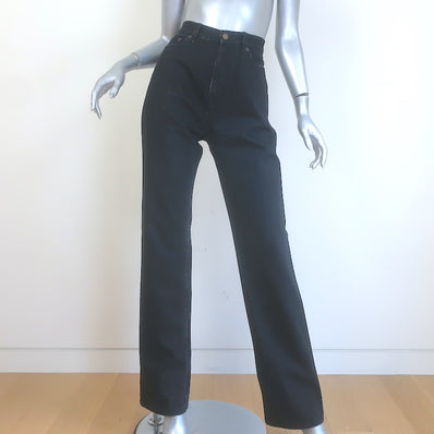 Saint Laurent 90's High Waist Straight Leg Jeans Black 