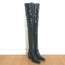 Saint Laurent Betty Thigh High Boots Black Stretch Vinyl Size 38.5